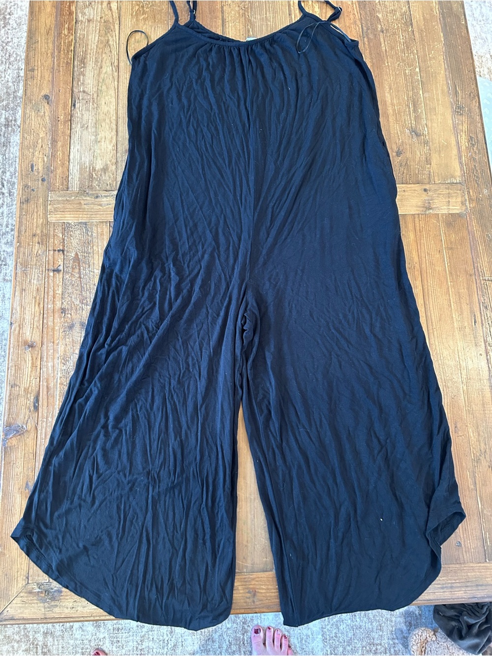 Z Supply Black Wide-Leg Spaghetti Strap Jumpsuit